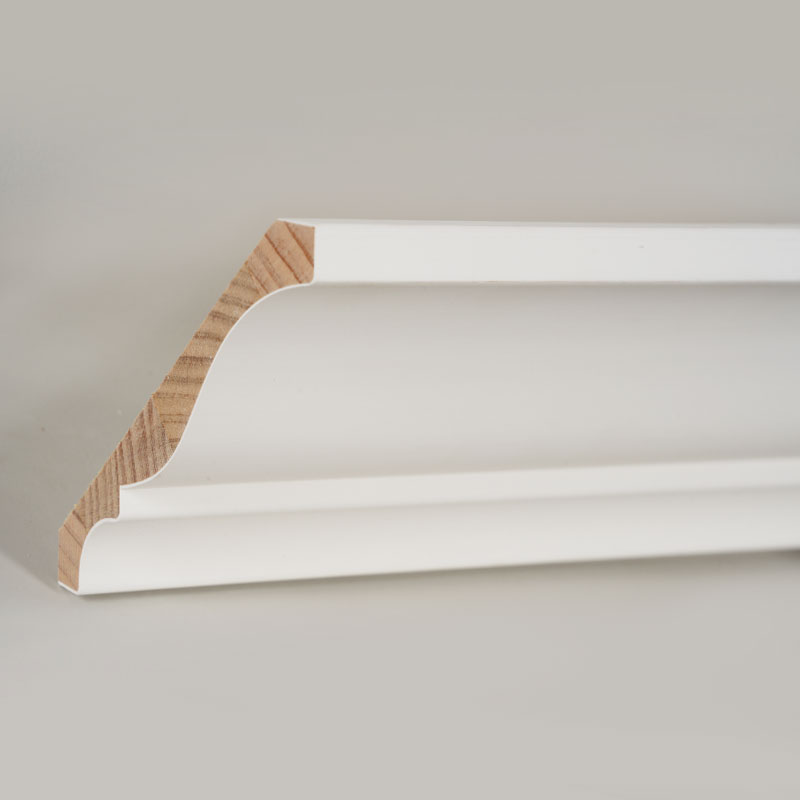 Múnlú Corónach Adhmaid Péine (Filler-Primed & Pearl White) 3/5' x 5 1/4'