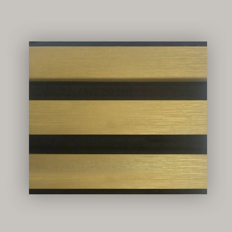 Balla Grille/Painéal Balla Fuaimiúil (Fillte PVC Aontaobhach) - Dath Scuabtha Miotalacha 2400/2700mm x 600mm