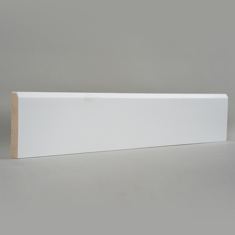 Bord Sciorta Adhmaid Péine (Filler-primed agus Péinteáilte) - Bán 3/5' x 3 1/6'-A