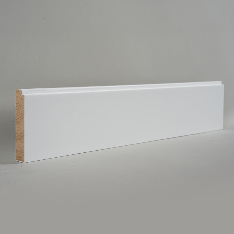 Bord Sciorta Adhmaid Péine (Filler-primed agus Péinteáilte) - Bán 3/5' x 3 1/6'-A1